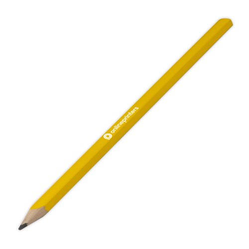 Crayon de menuisier jaune en bois robuste.