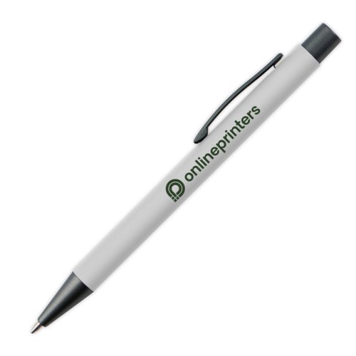 Stylo  bille blanc avec clip et mcanisme  pression.