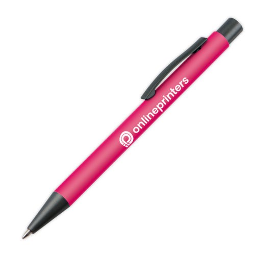 Stylo  bille rose en plastique avec clip.