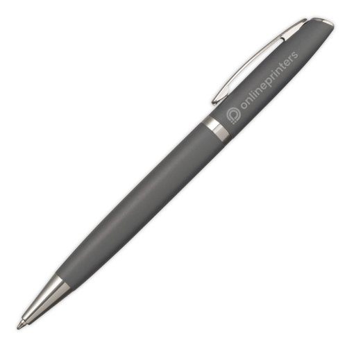 Stylo  bille en mtal gris avec clip.