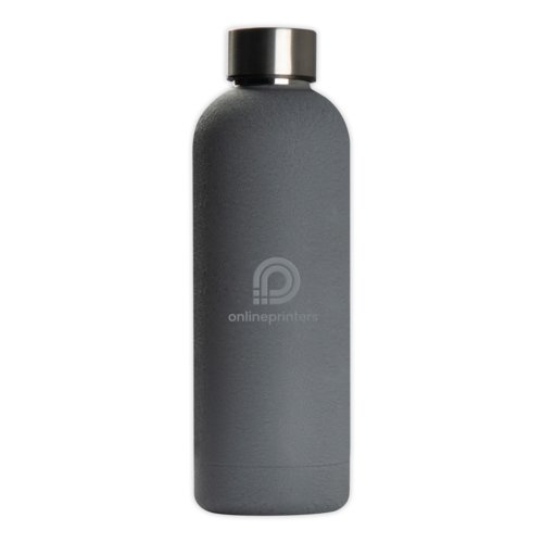 Gourde grise en acier inoxydable avec bouchon  vis.