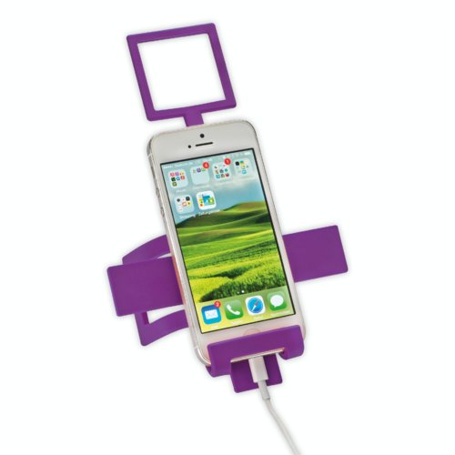 Support de tlphone portable violet avec cadre carr.