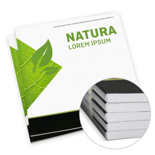 Catalogues à reliure collée en papier éco/naturel, Carré, A5-Carré 3