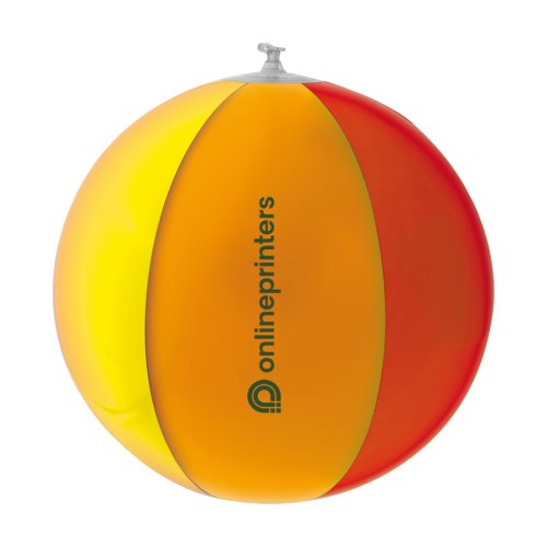 Ballon de plage multicolore en plastique avec design gonflable.