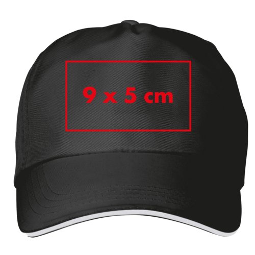 Casquette noire en tissu avec visire pr-courbe et fermeture rglable.
