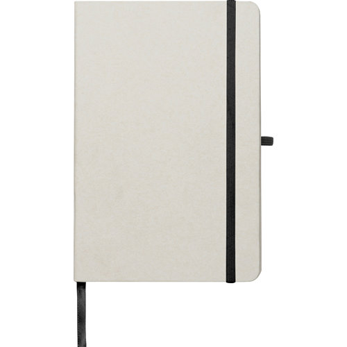 Carnet beige en carton de lait recycl avec lastique.