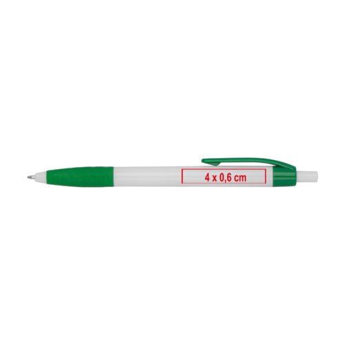 Stylo  bille en plastique avec clip et bouton-poussoir.
