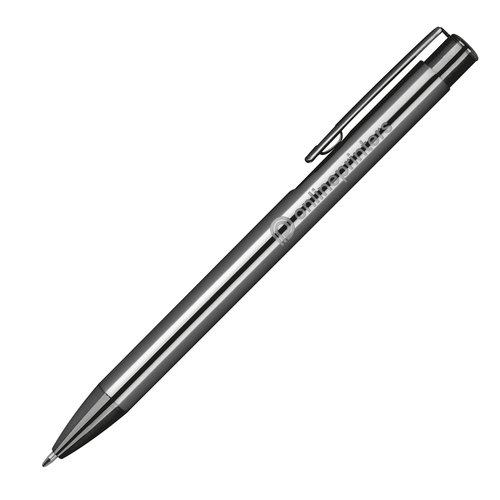 Stylo  bille en mtal avec clip et mcanisme  pression.