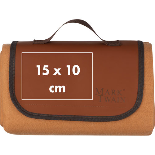 Couverture de pique-nique marron en polaire avec poigne de transport.