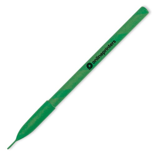 Stylo  bille en papier vert avec encre.