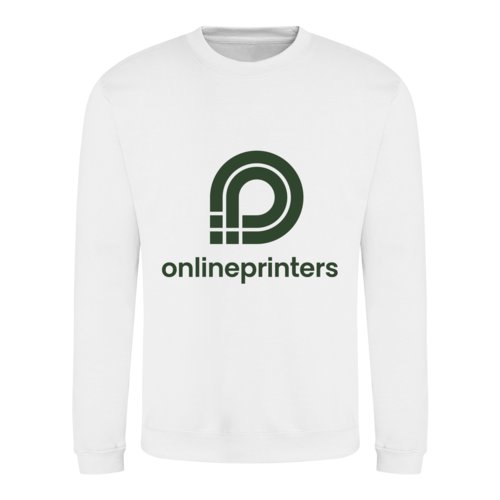 Sweat-shirt blanc en mlange de coton, coupe unisexe.