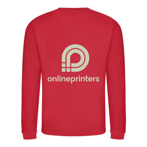 Sweat-shirt unisexe rouge en mlange de coton avec manches longues.