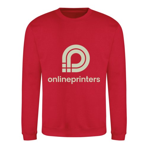 Sweat-shirt rouge en mlange de coton avec col rond.