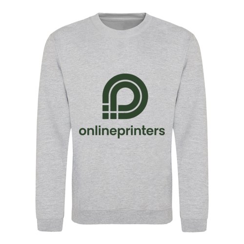 Sweat-shirt unisexe gris chin en mlange de coton avec encolure ronde.