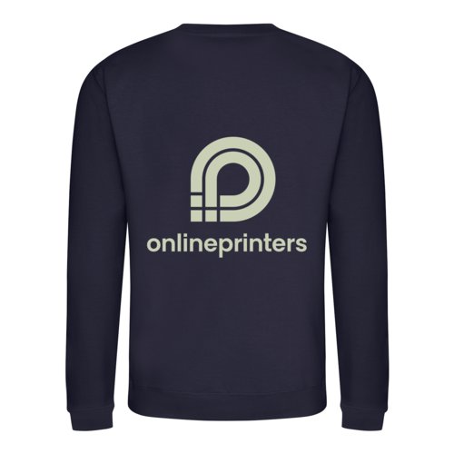 Sweat-shirt unisexe bleu marine en mlange de coton avec manches longues.