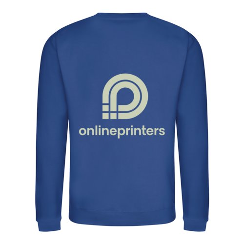 Sweat-shirt unisexe bleu roi en mlange de coton  manches longues.
