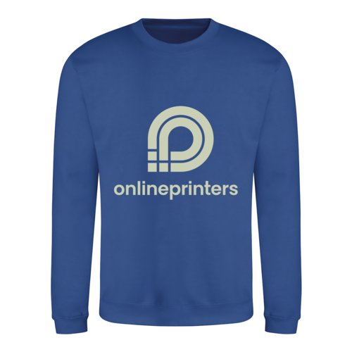 Sweat-shirt unisexe bleu roi en mlange de coton  manches longues.