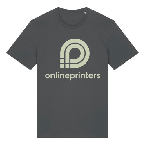 T-shirt anthracite en coton bio avec manches courtes.