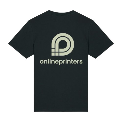 T-shirt noir en coton bio, coupe unisexe.