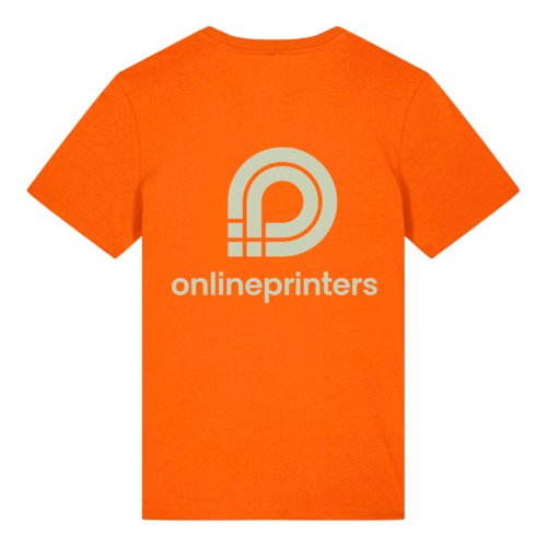 T-shirt orange en coton bio avec manches courtes et col rond.