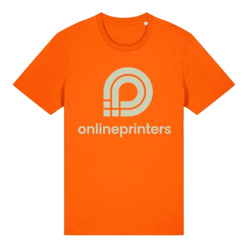 T-shirt orange en coton bio avec manches courtes et col rond.