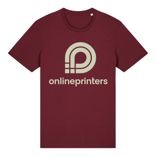 T-shirt bordeaux en coton biologique de coupe unisexe.