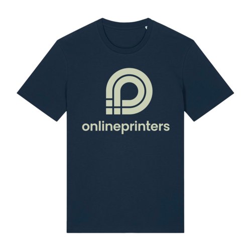 T-shirt bleu marine en coton biologique  manches courtes.