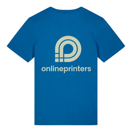 T-shirt bleu roi en coton bio, coupe unisexe.