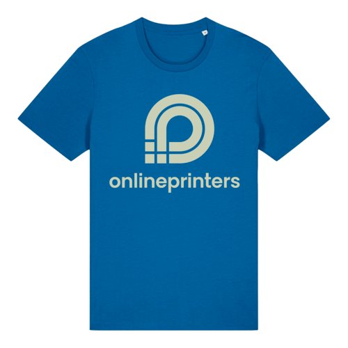 T-shirt bleu roi en coton bio avec manches courtes et col rond.