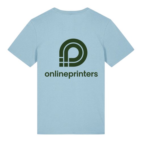 T-shirt en coton biologique bleu ciel  manches courtes.