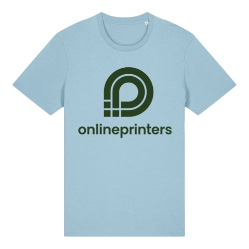 T-shirt bleu ciel en coton bio  manches courtes.