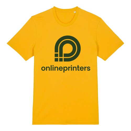 T-shirt jaune en coton bio avec manches courtes.