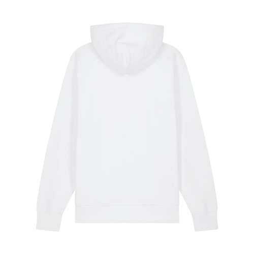 Sweat  capuche blanc unisexe en coton biologique.