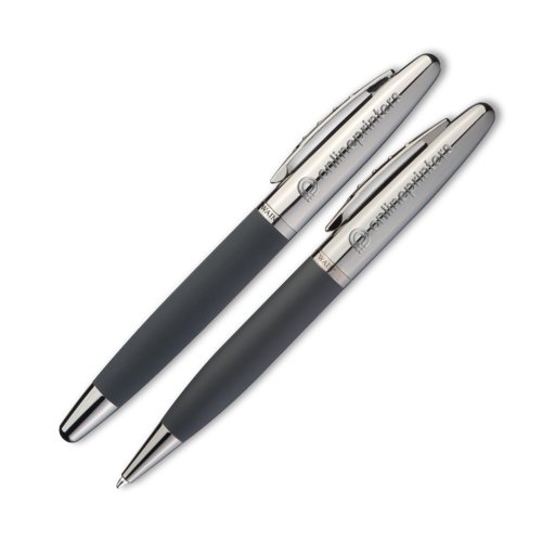 Set d'criture en mtal avec stylo  bille et tui.