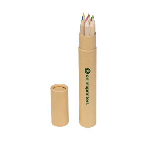 Crayons de couleur couleur bois dans un tui en carton.