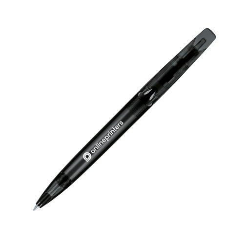 Stylo  bille rotatif transparent en plastique avec clip.