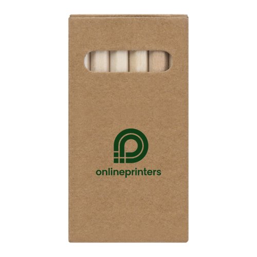 Crayons de couleur en bois dans un tui en carton avec fentre.