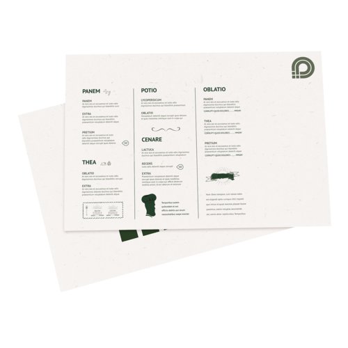 Set de table en papier, imprim� sur une face.