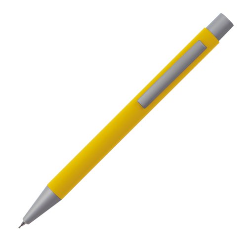 Porte-mine en plastique jaune avec clip.