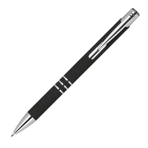 Stylo gel noir avec clip et mcanisme  pression.