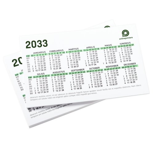 Calendrier de poche en plastique, 8,6 x 5,4 cm 1