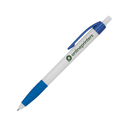 Stylo  bille bleu en plastique avec clip.
