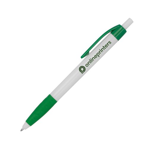 Stylo  bille en plastique avec clip et bouton poussoir.