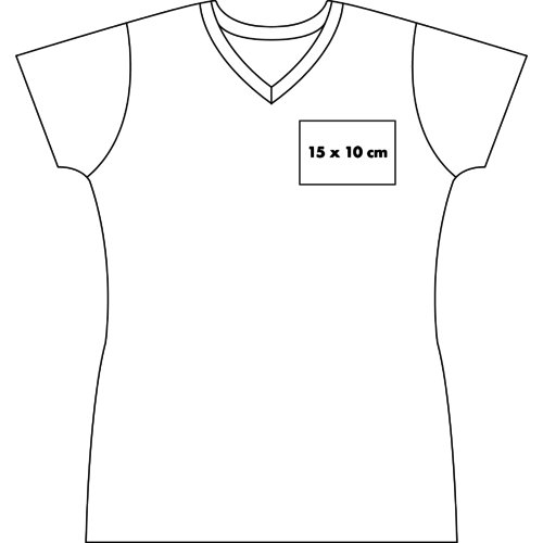 T-shirt blanc en coton avec col en V pour femme.