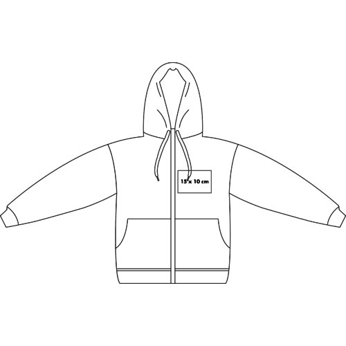 Veste  capuche pour femmes avec fermeture clair intgrale et poche kangourou.