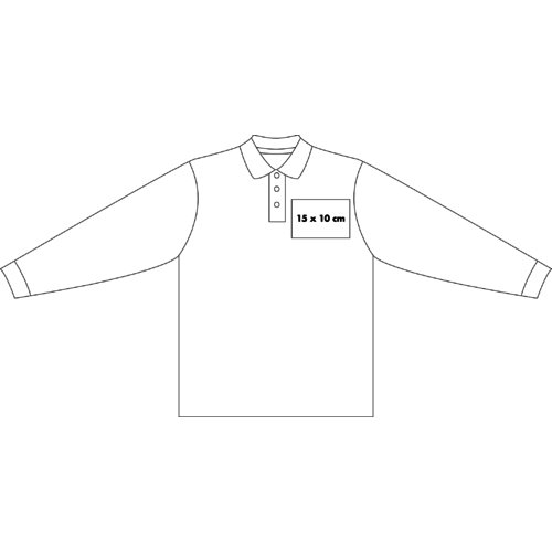 Polo  manches longues en tissu pour homme avec patte boutonne.
