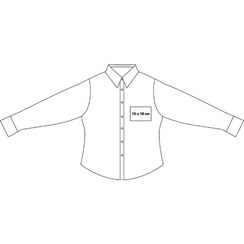 Blouse Oxford pour femme avec manches longues et patte boutonne.