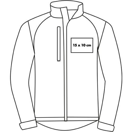 Veste softshell pour homme avec fermeture clair intgrale et poches latrales.