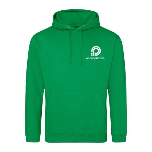 Sweat � capuche vert en tissu avec capuche et poche kangourou.