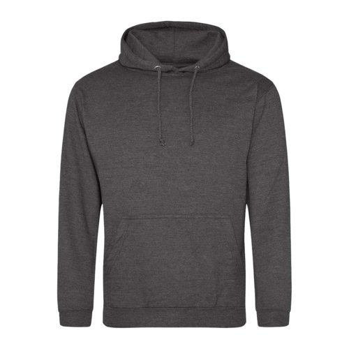 Sweat  capuche anthracite en mlange de coton avec capuche et poche kangourou.